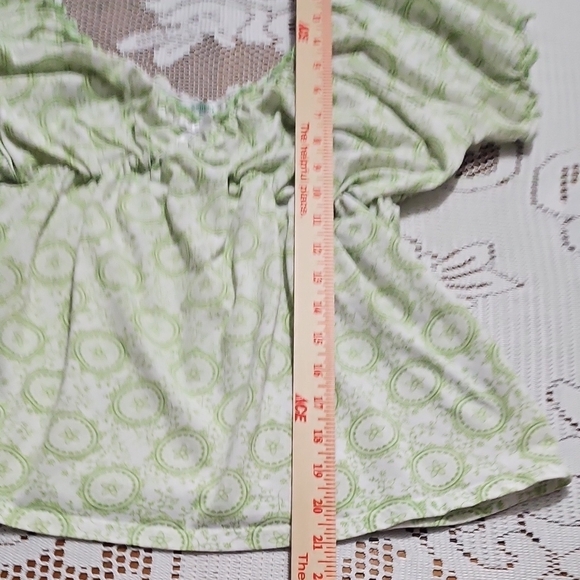 Laura Ashley White and Green Patterned Blouse - Picture 4 of 8